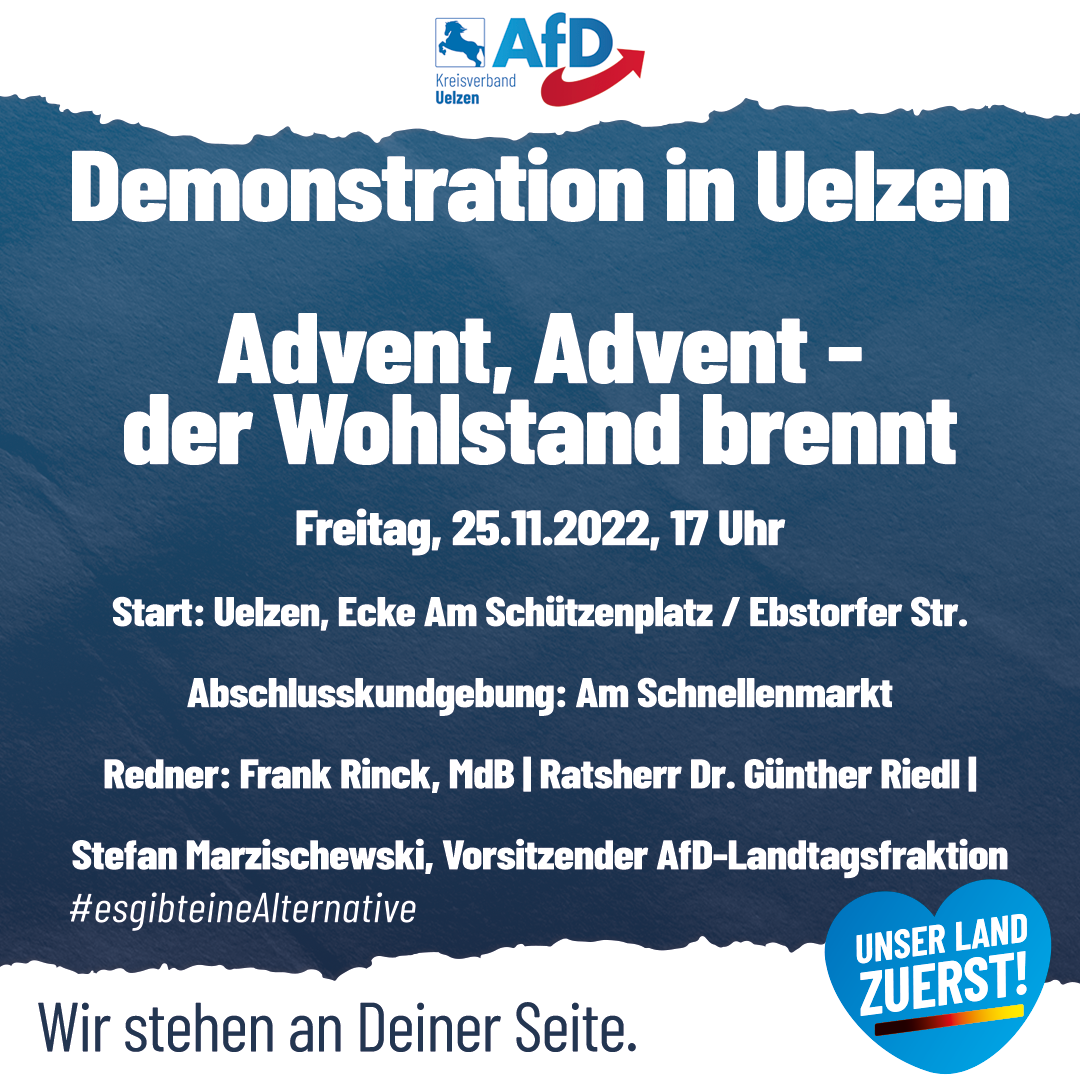 Read more about the article Demo in Uelzen: Advent, Advent – der Wohlstand brennt